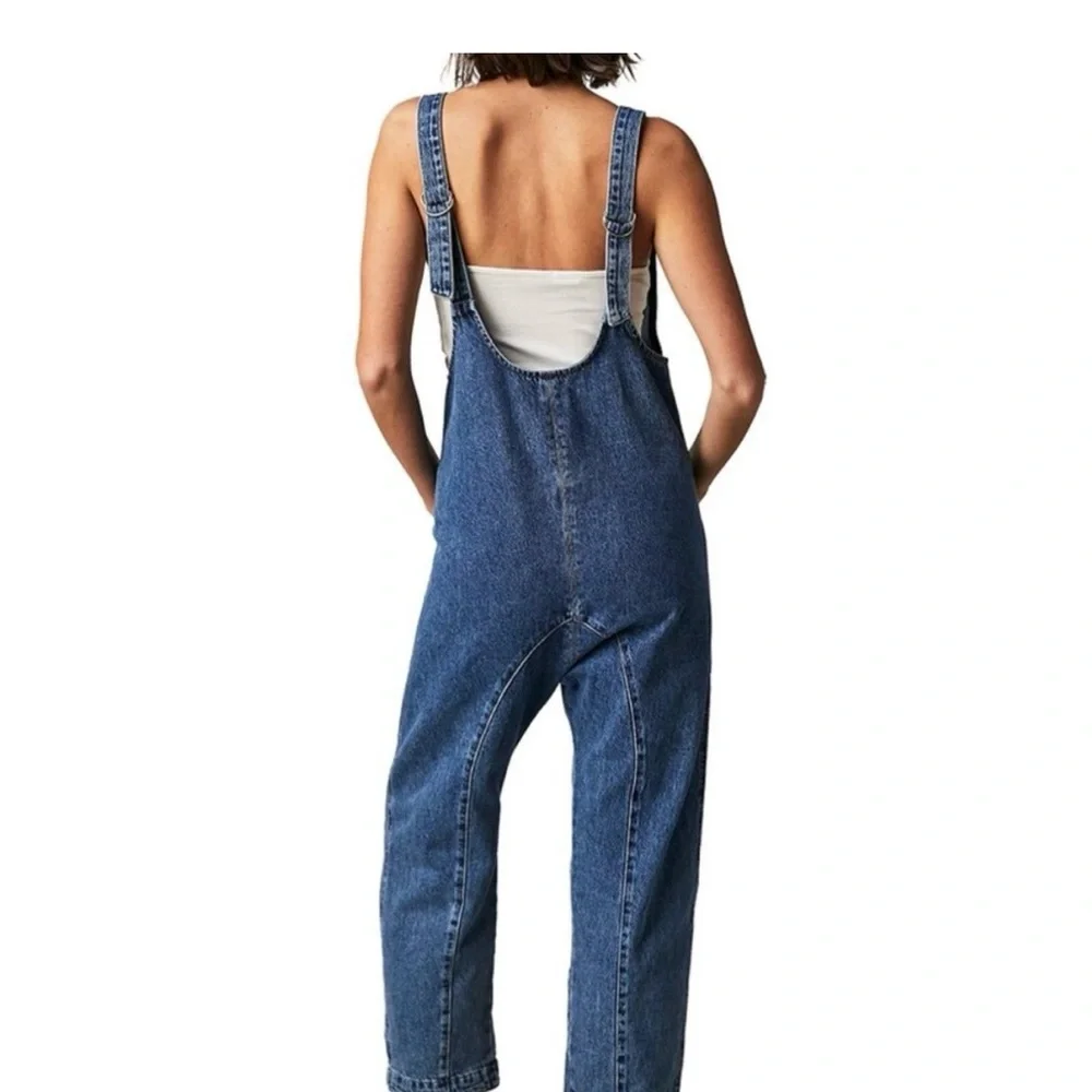 We The Free Blue Denim Overall Barrel Jean Apparel M - Picture 7 of 7